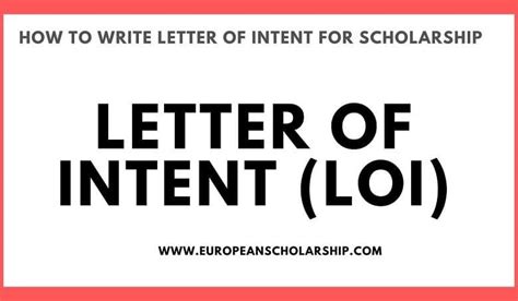 Letter of intent (LOI) for Scholarship Applications .